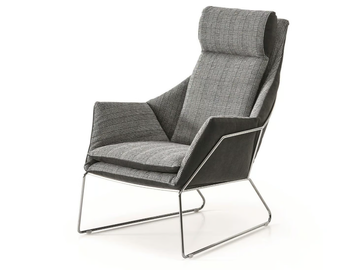 NEW YORK - Bergere fabric armchair high-back by Saba Italia - view 2